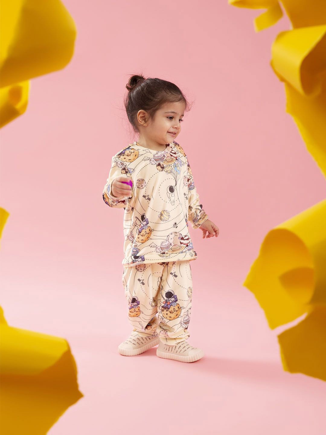 THE BABY TRUNK Pack of 2 Printed Velour Full Sleeve Clothing Set