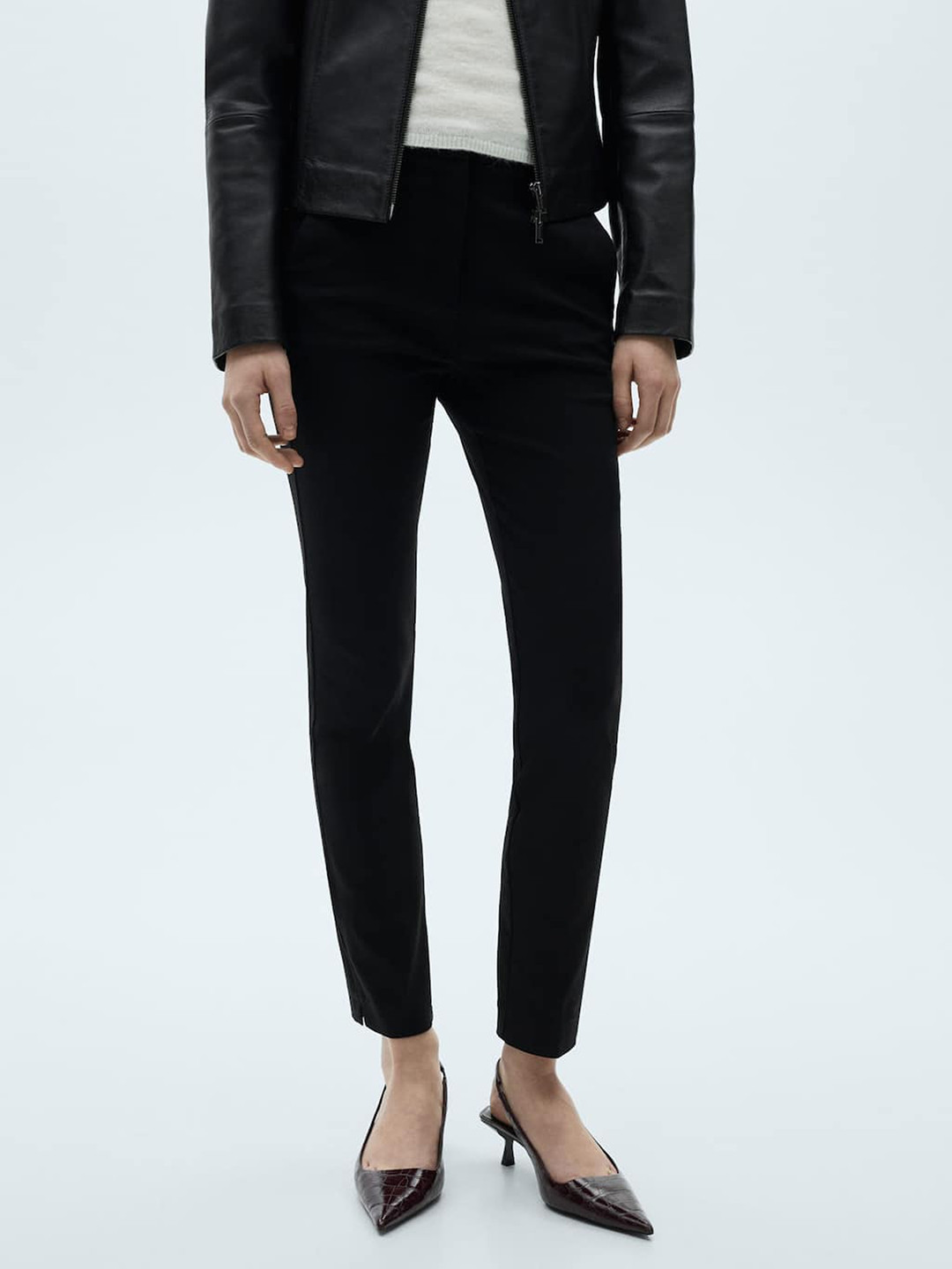 MANGO Women Mid-Rise Semiformal Skinny Fit Cropped Chinos