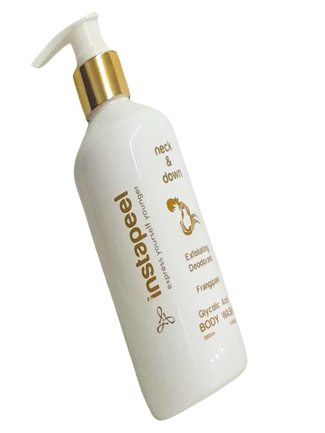Instapeel Frangipani Neck & Down Body Wash With Glycolic Acid - 280 ml