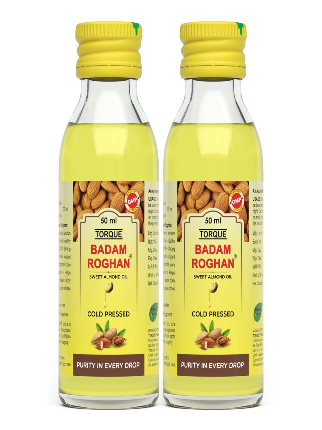 Torque Set Of 2 Cold Pressed Sweet Almond Oil - 50 ml Each
