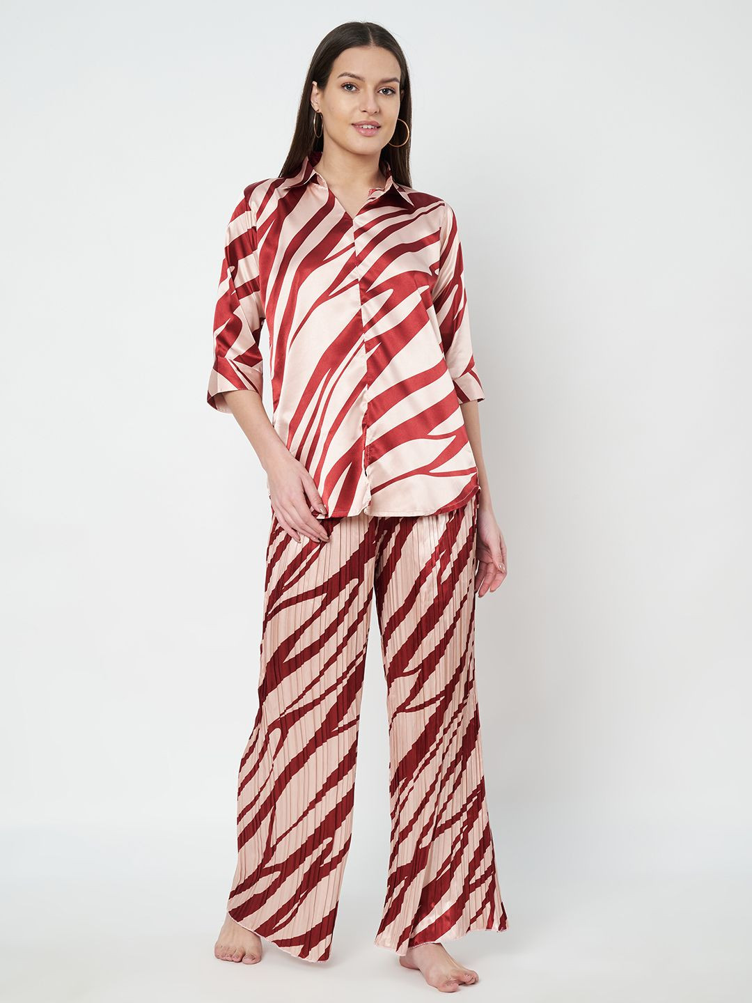 KOI SLEEPWEAR Women Abstract Printed Night suit