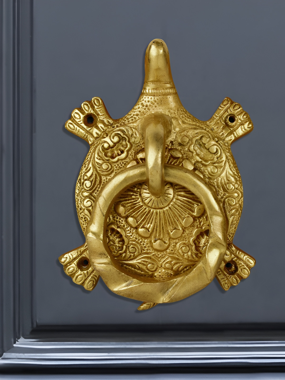 StyleMyWay Gold Toned Brass Tortoise Shaped Door Knocker