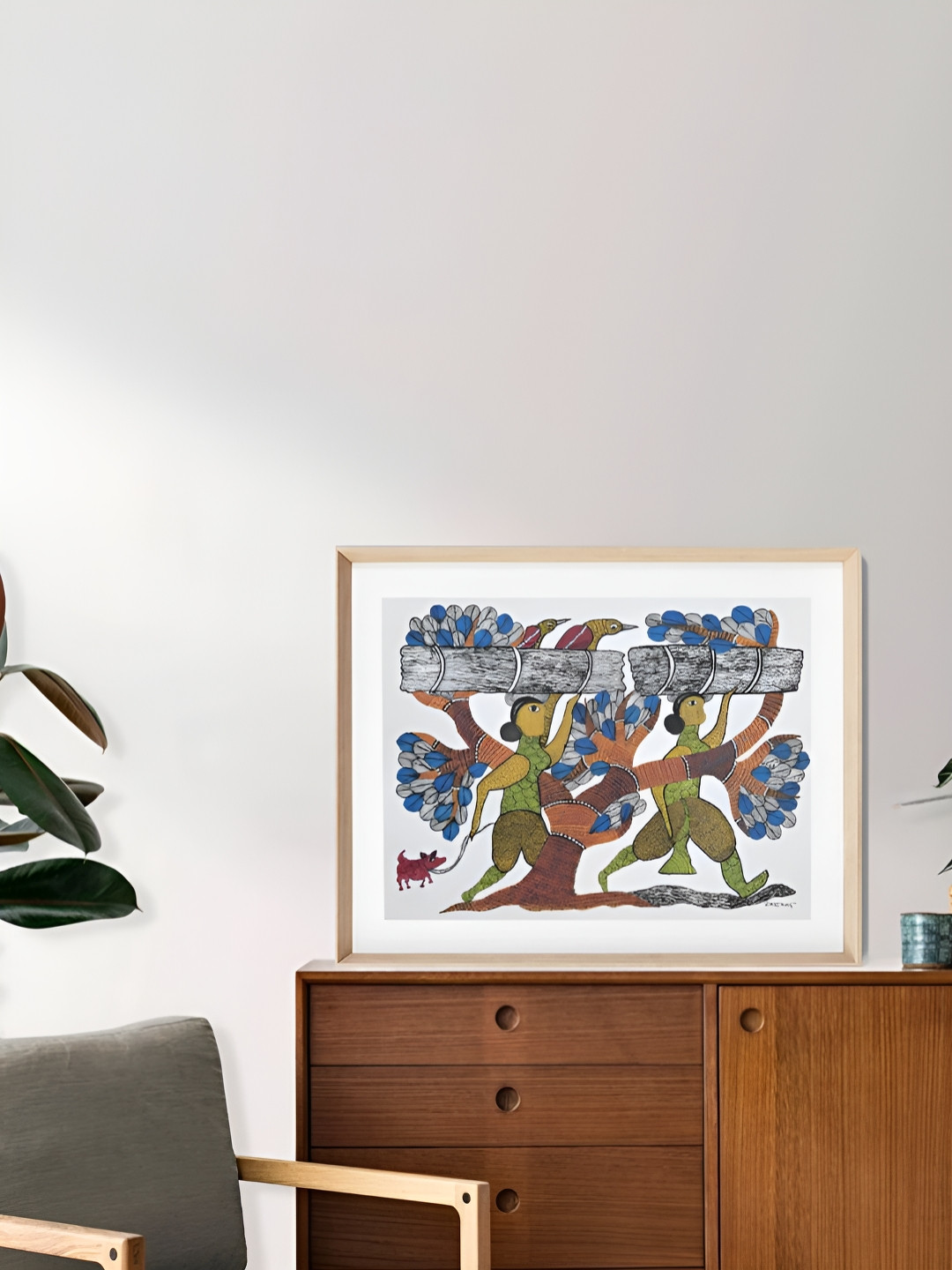 DESIGN GAATHA Green Paper Wall Living Room Rectangle Potrait Paintings Wall Art