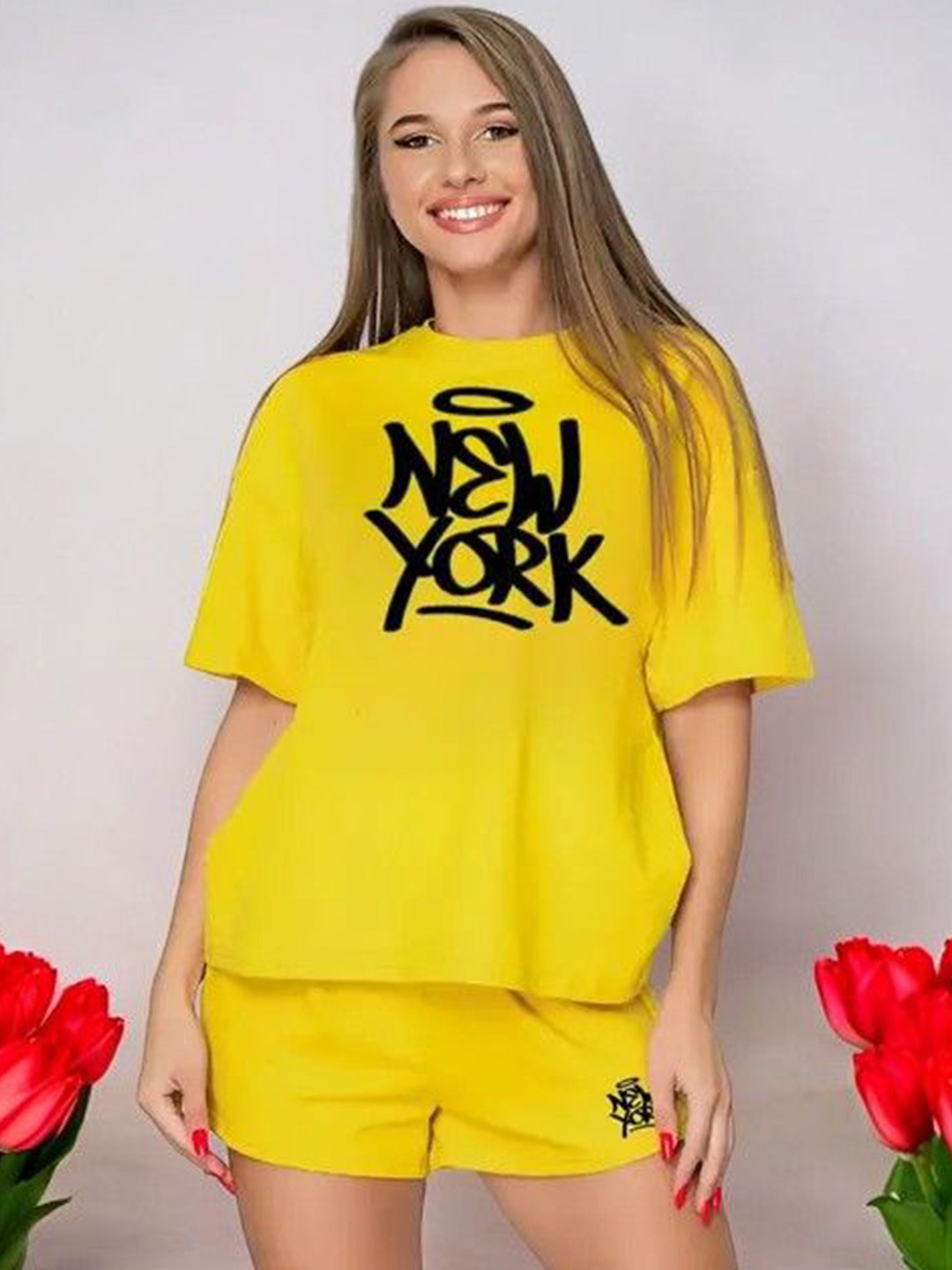 My Swag Typography Printed Relaxed Fit T-Shirt With Shorts