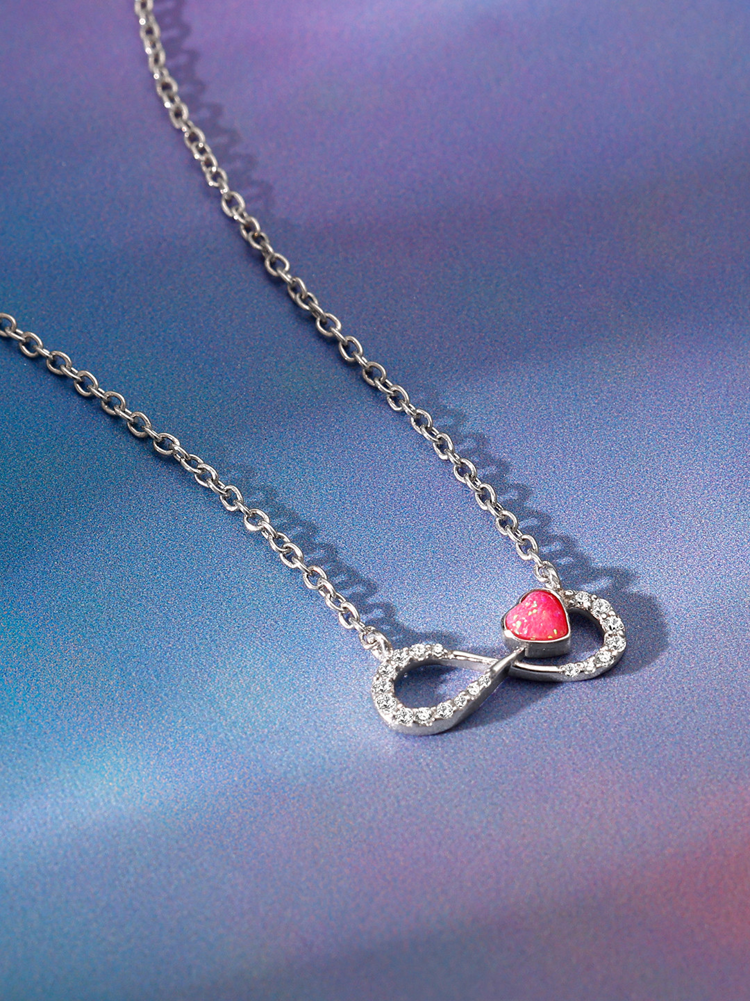 GIVA 925 Sterling Silver Rhodium-Plated Cubic Zirconia Studded Infinite Dreams Chain