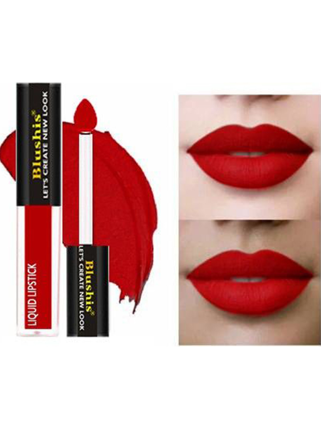 BLUSHIS Liquid Matte Waterproof & Long Lasting Liquid Lipstick - 4 ml - Red Drama