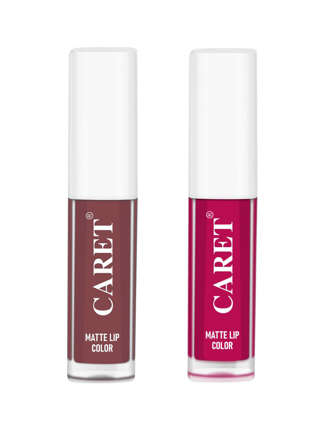 CARET ORGANIC Set Of 2 Long lasting Matte Mini Liquid Lipsticks - 2ml Each- 1-5