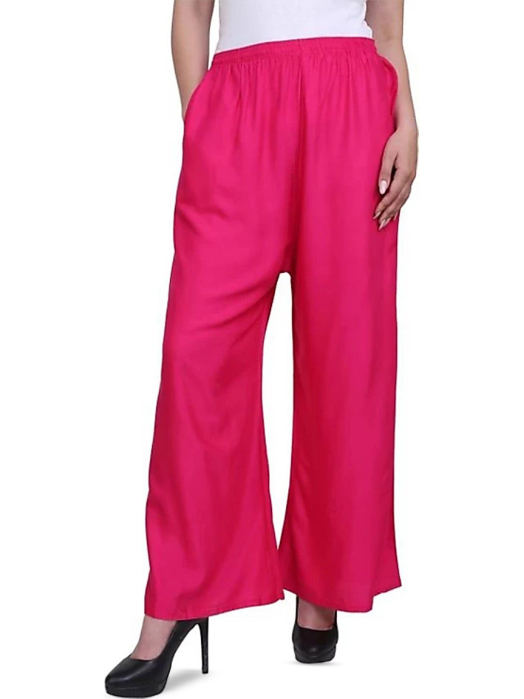 FAMBEE Women Flared Knitted Palazzos