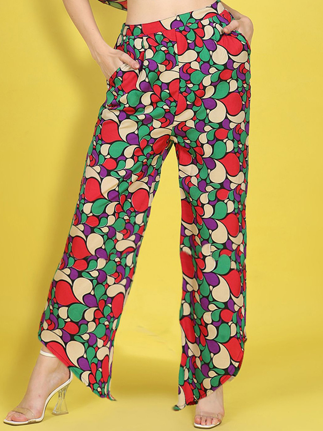 Cutiekins Girls Printed Slip On Knitted Palazzos