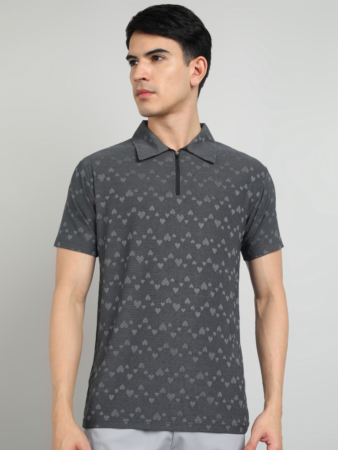 Moda Rapido Men Dry Tech Conversational Printed Polo Collar Slim Fit T-shirt