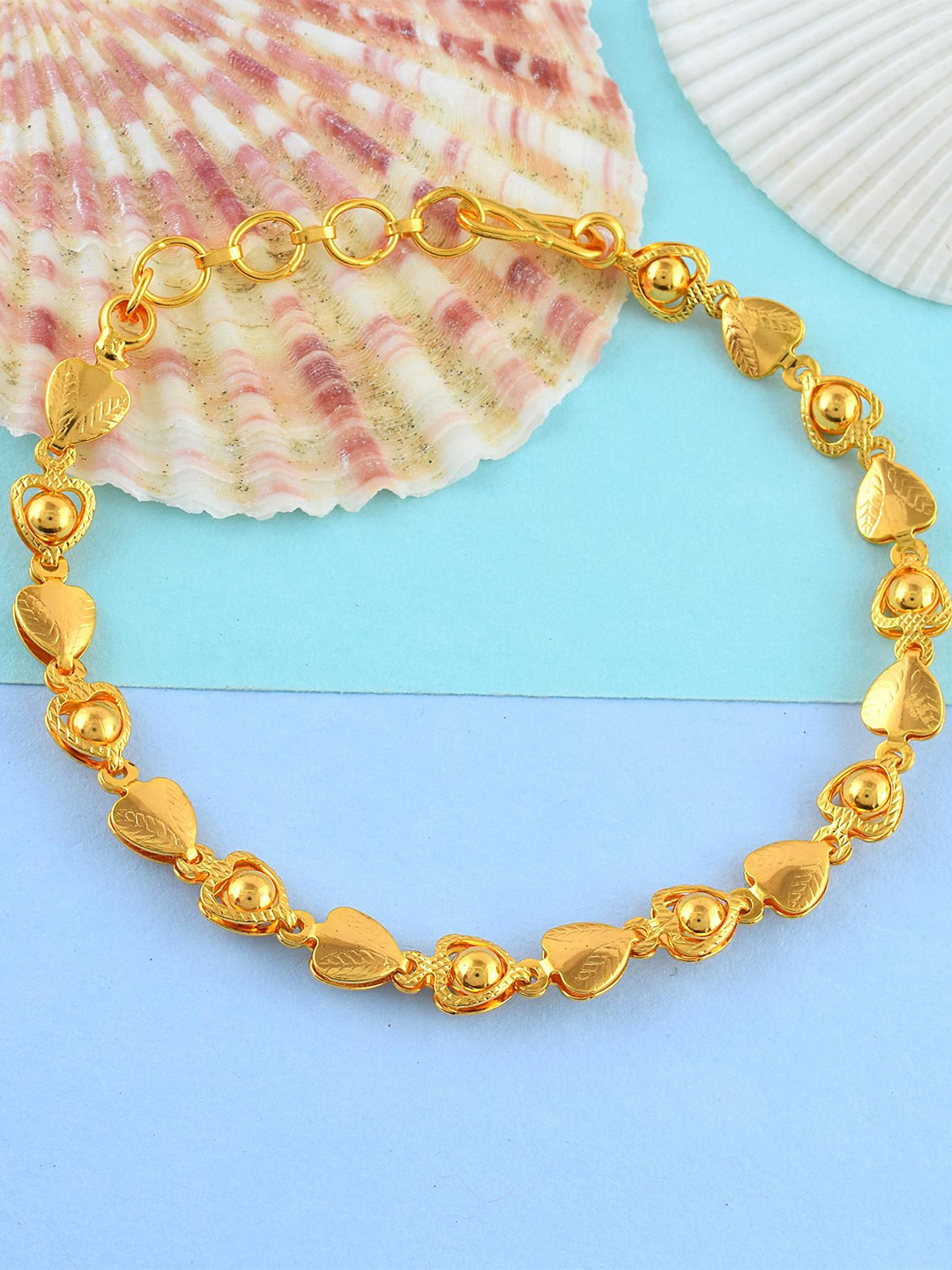 MEMOIR 24KT Gold-Plated Heartshape Link Bracelet