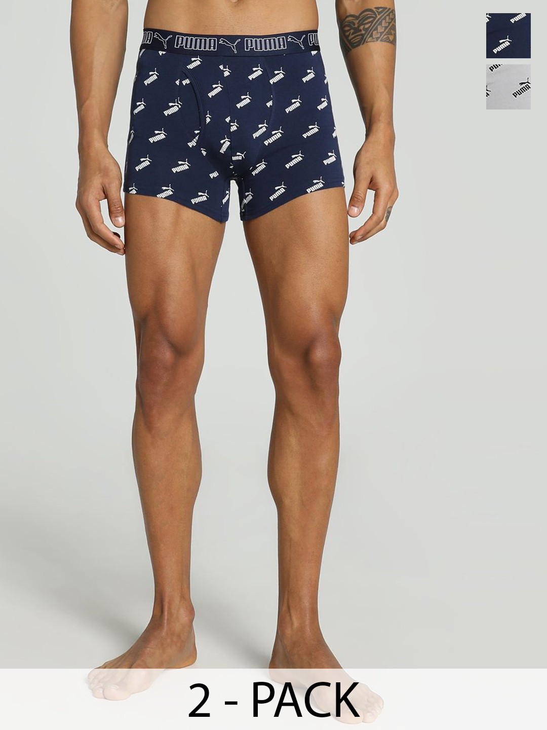 Puma Men Pack Of 2 Printed Trunks - 67870801