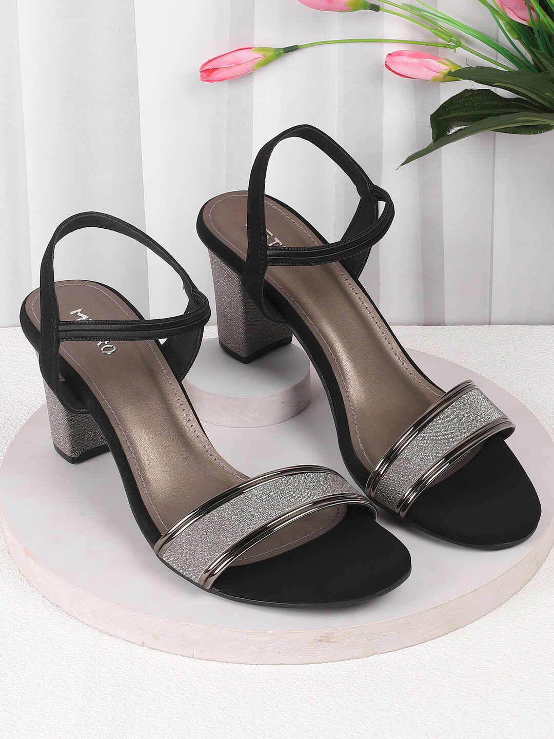 Metro Striped Block Pumps with Bows