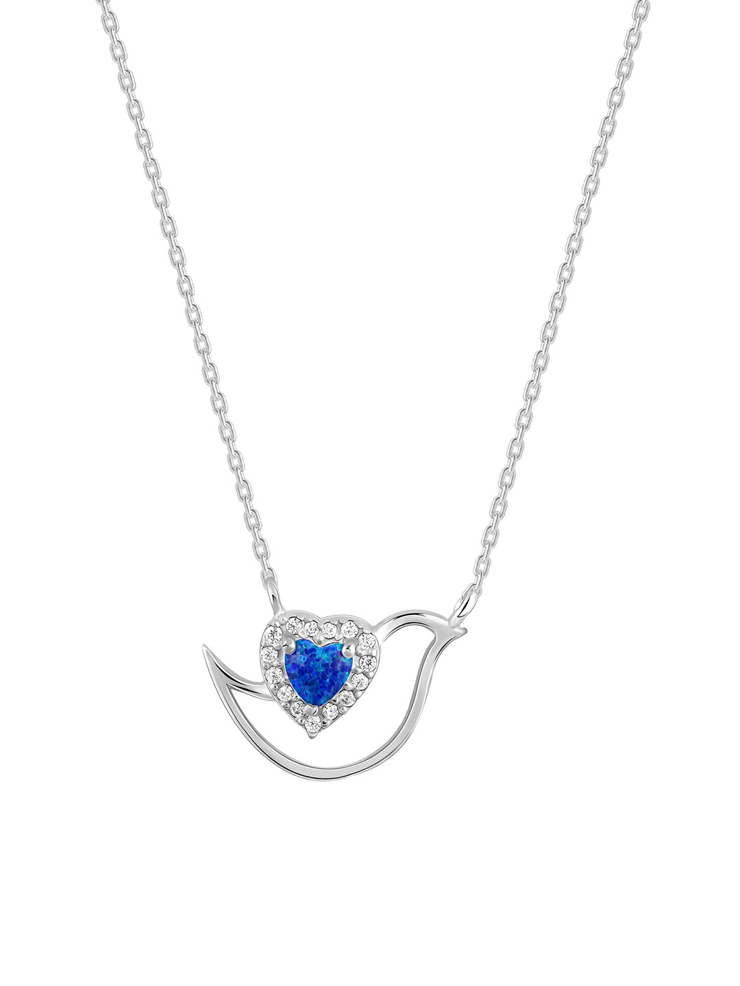 GIVA 925 Sterling Silver Rhodium-Plated Cubic Zirconia Studded Azure Reverie Chain