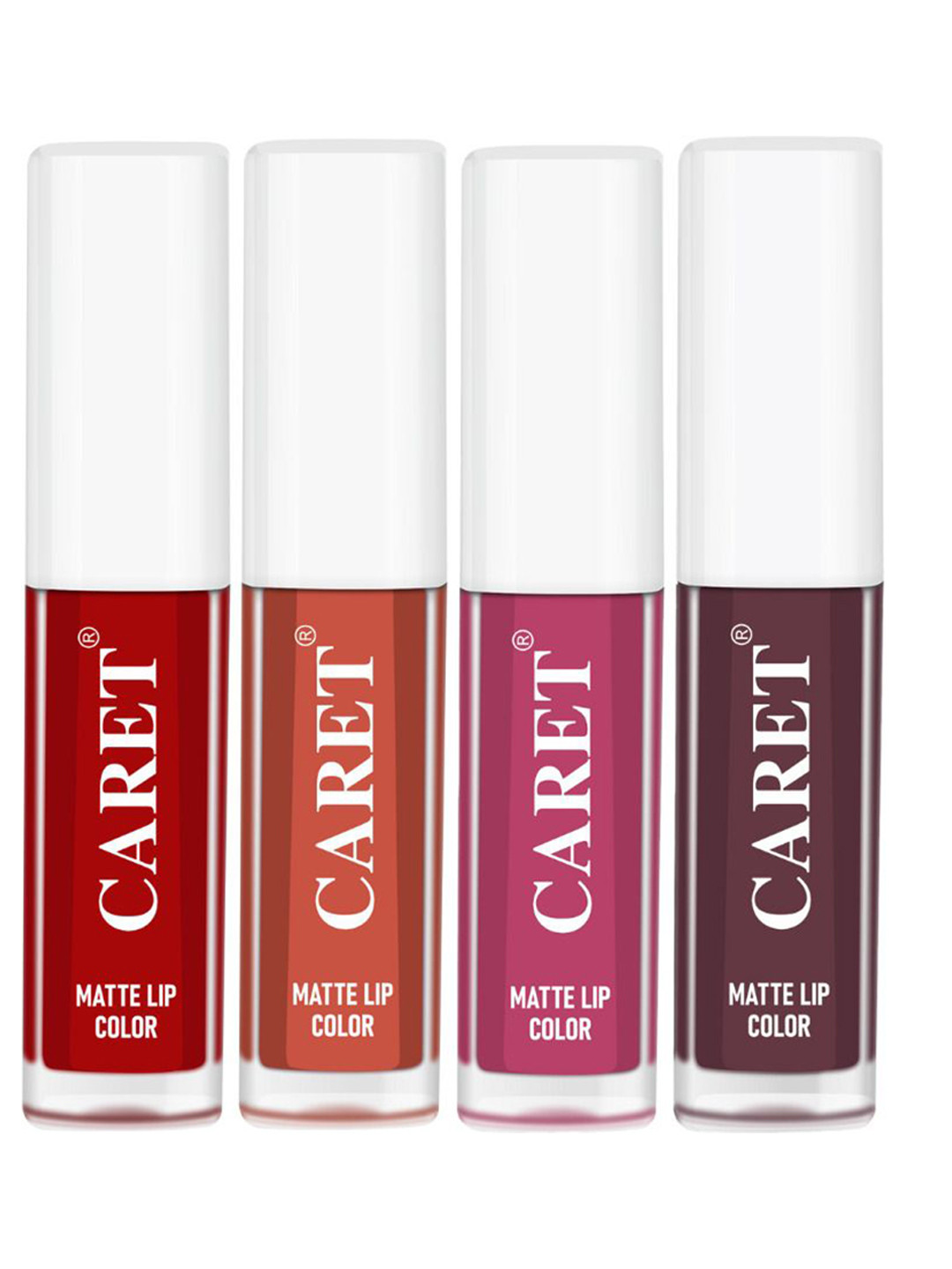 CARET ORGANIC Set Of 4 Super-Pigmented Liquid Matte Lipsticks - 8 ml - 3 - 6 - 2 - 7