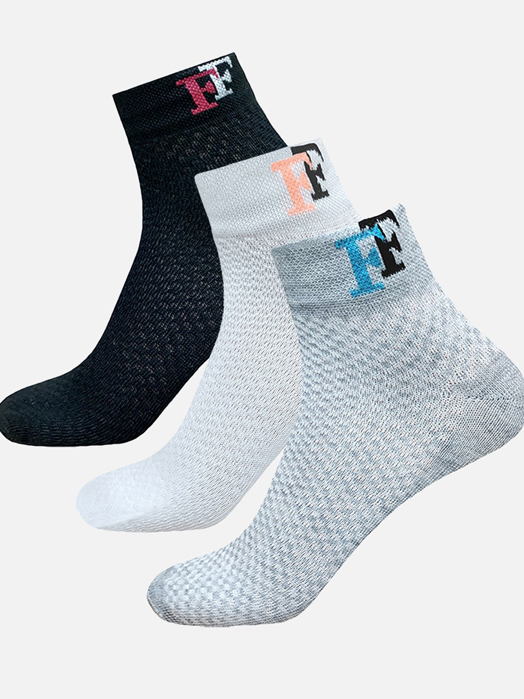 StyFun Unisex Pack Of 3 Striped Cotton Crew Length Sports Socks
