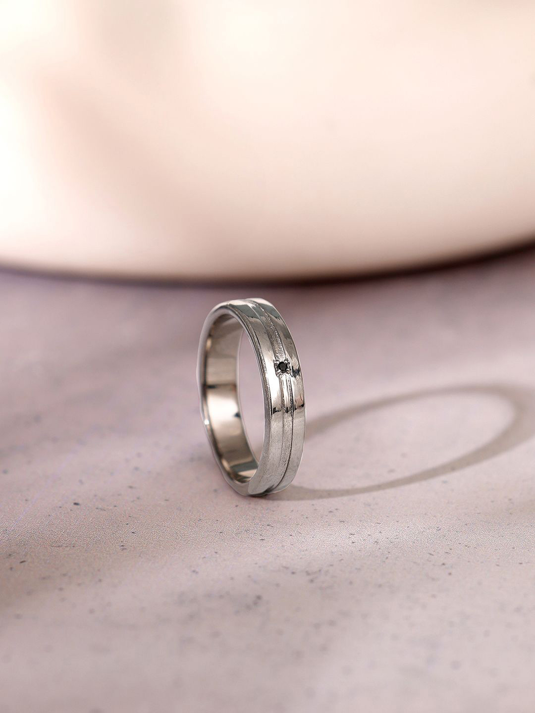 GIVA Men 925 Silver Black Rhodium-Plated Wild Wind Ring Fixed Size Indian - 20