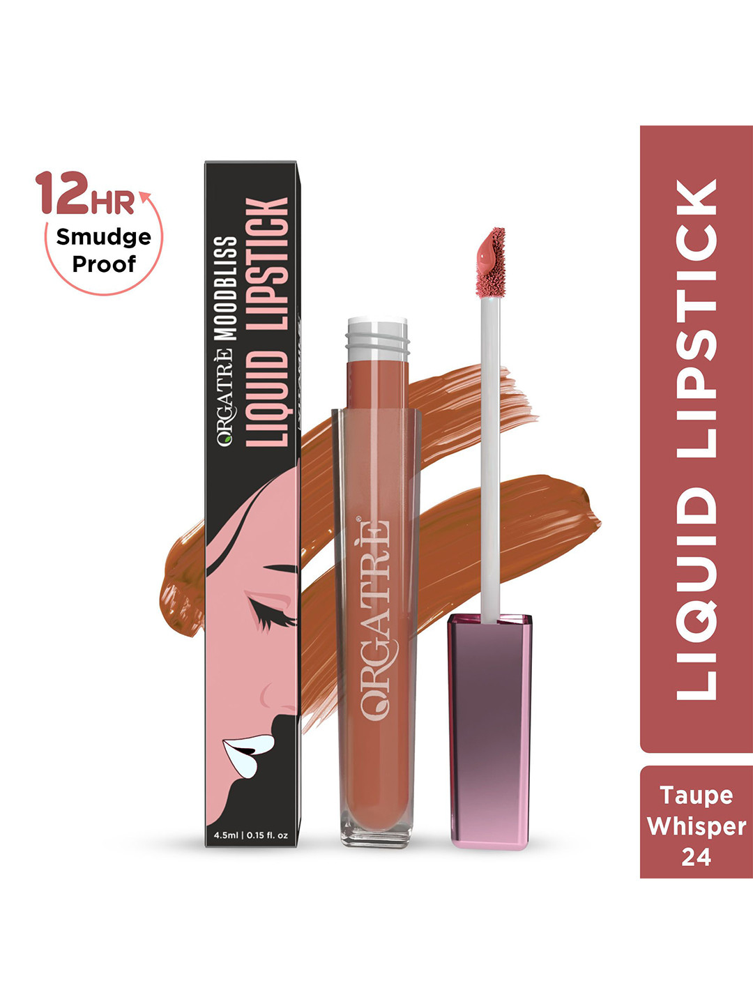 Orgatre Mood Bliss Long Lasting & Hydrating Liquid Lipstick - 4.5 ml - Taupe Whisper - 24