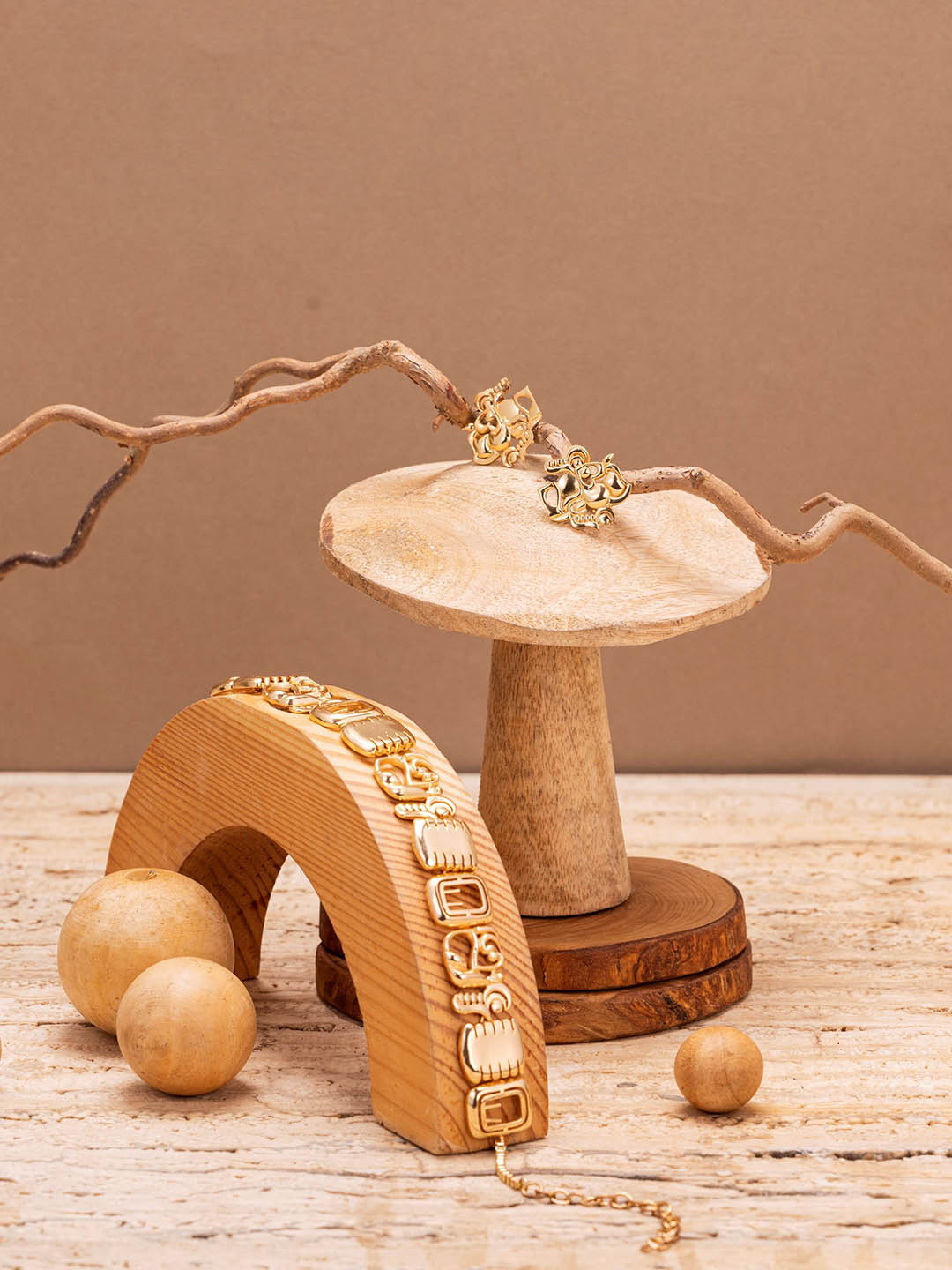 GAURISH BESPOKE JEWELLERY Gold Plated Choker Necklace With Earrings