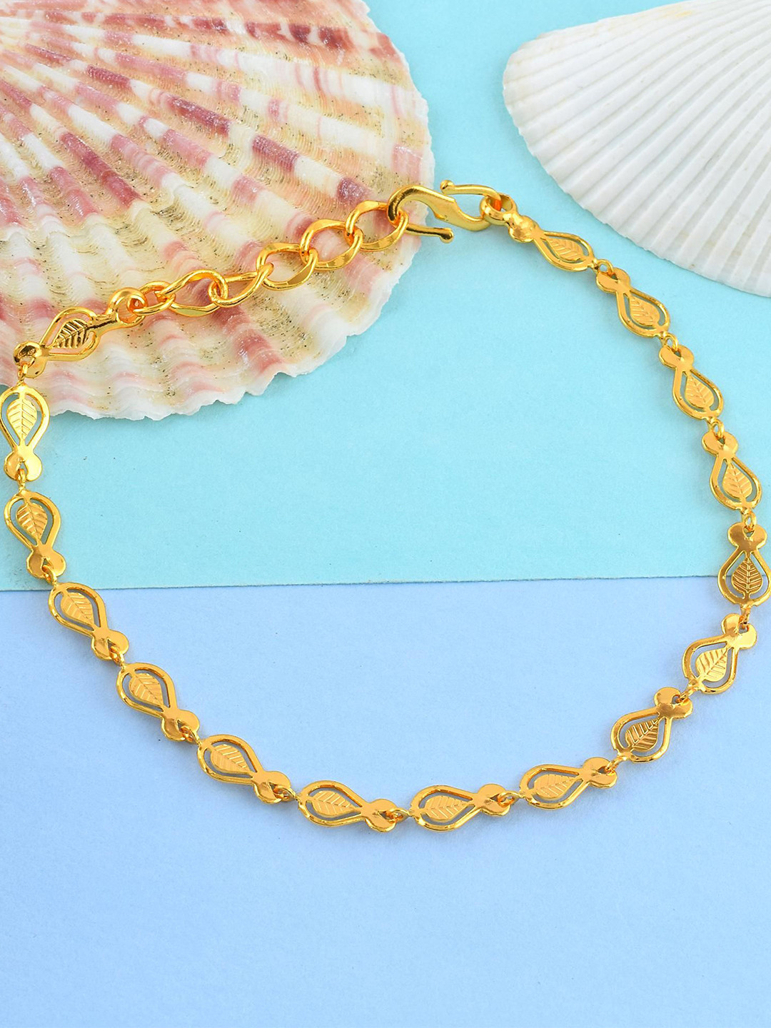 MEMOIR 24KT Gold-Plated Stylish Sleek Lightweight Link Bracelet