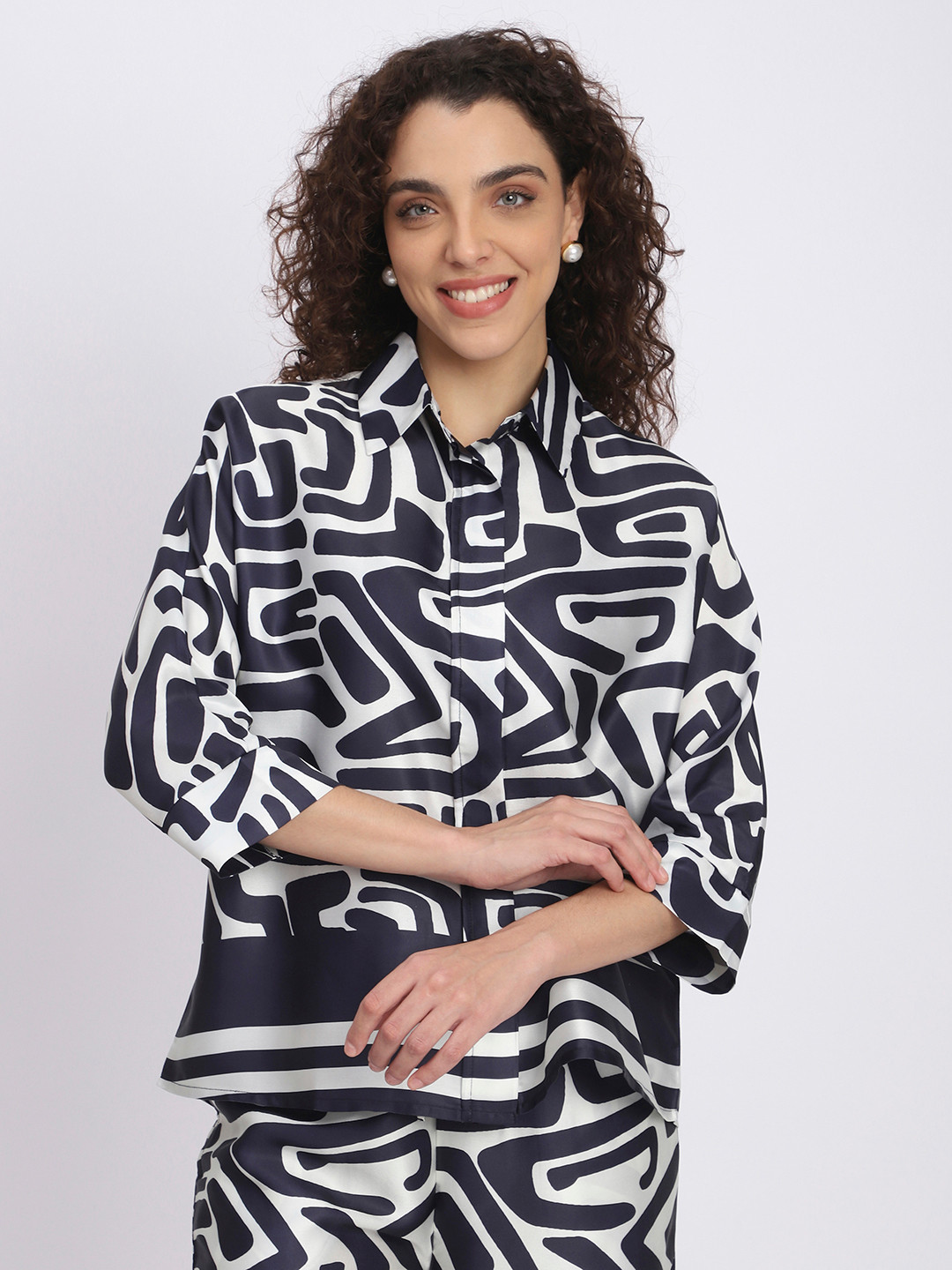 R&B Geometric Print long Top