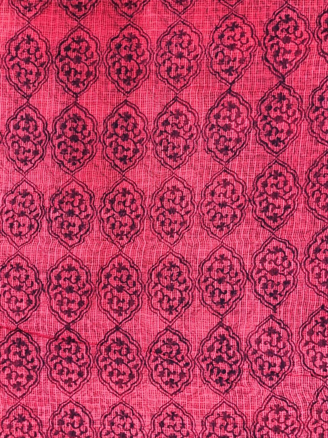 PALASH Floral Printed Pure Cotton Block Print Unstitched Dress Material
