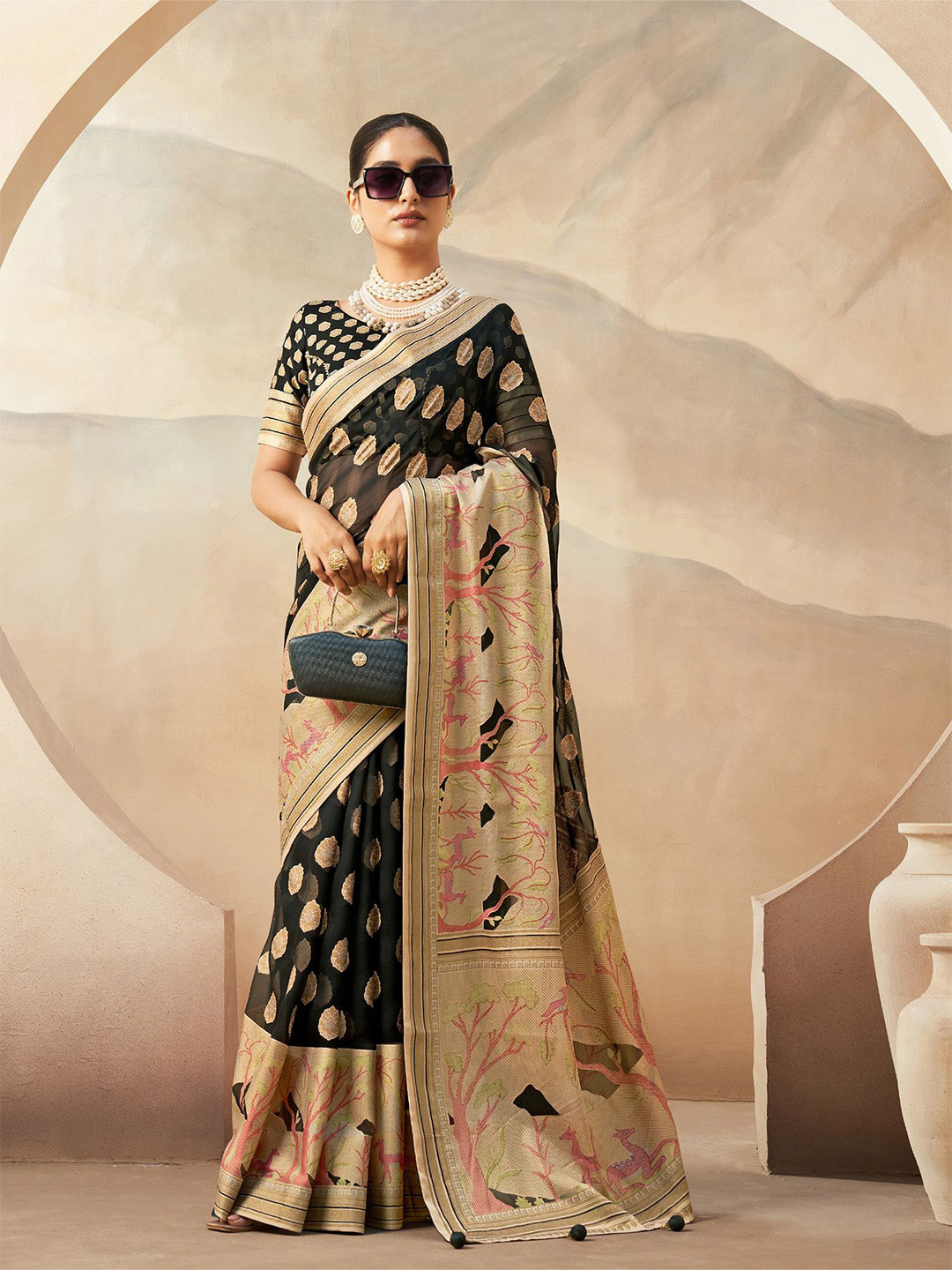 elora Floral Pure Georgette Saree