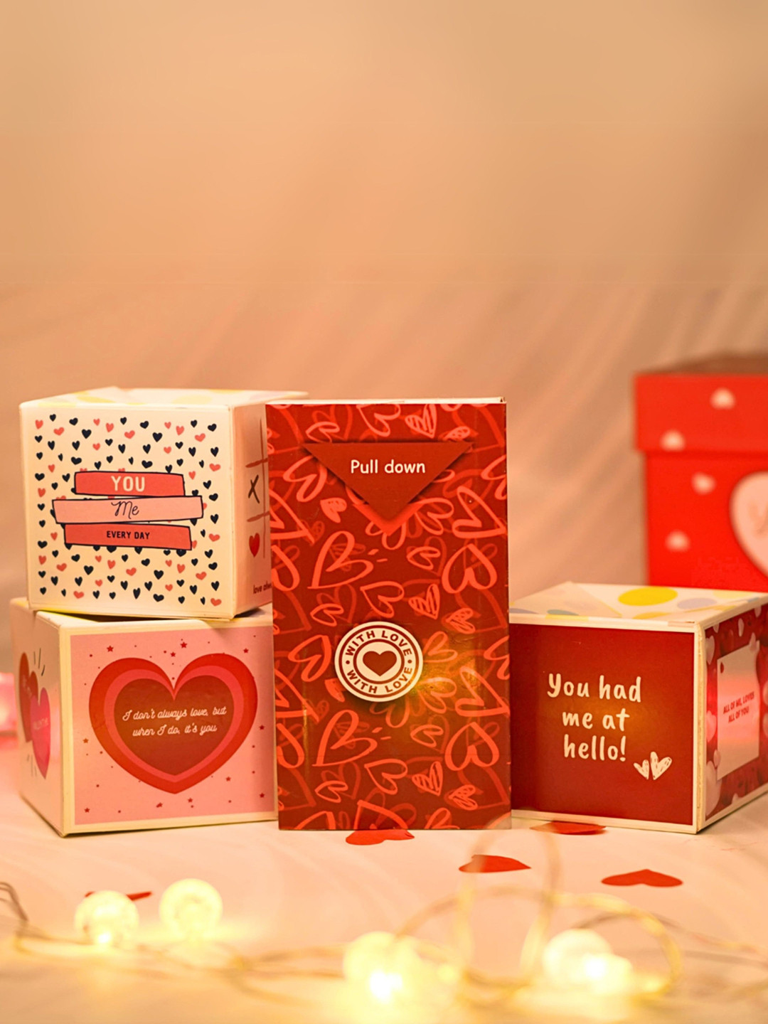 The Prink Love Themed Pop Up Cubes Surprise