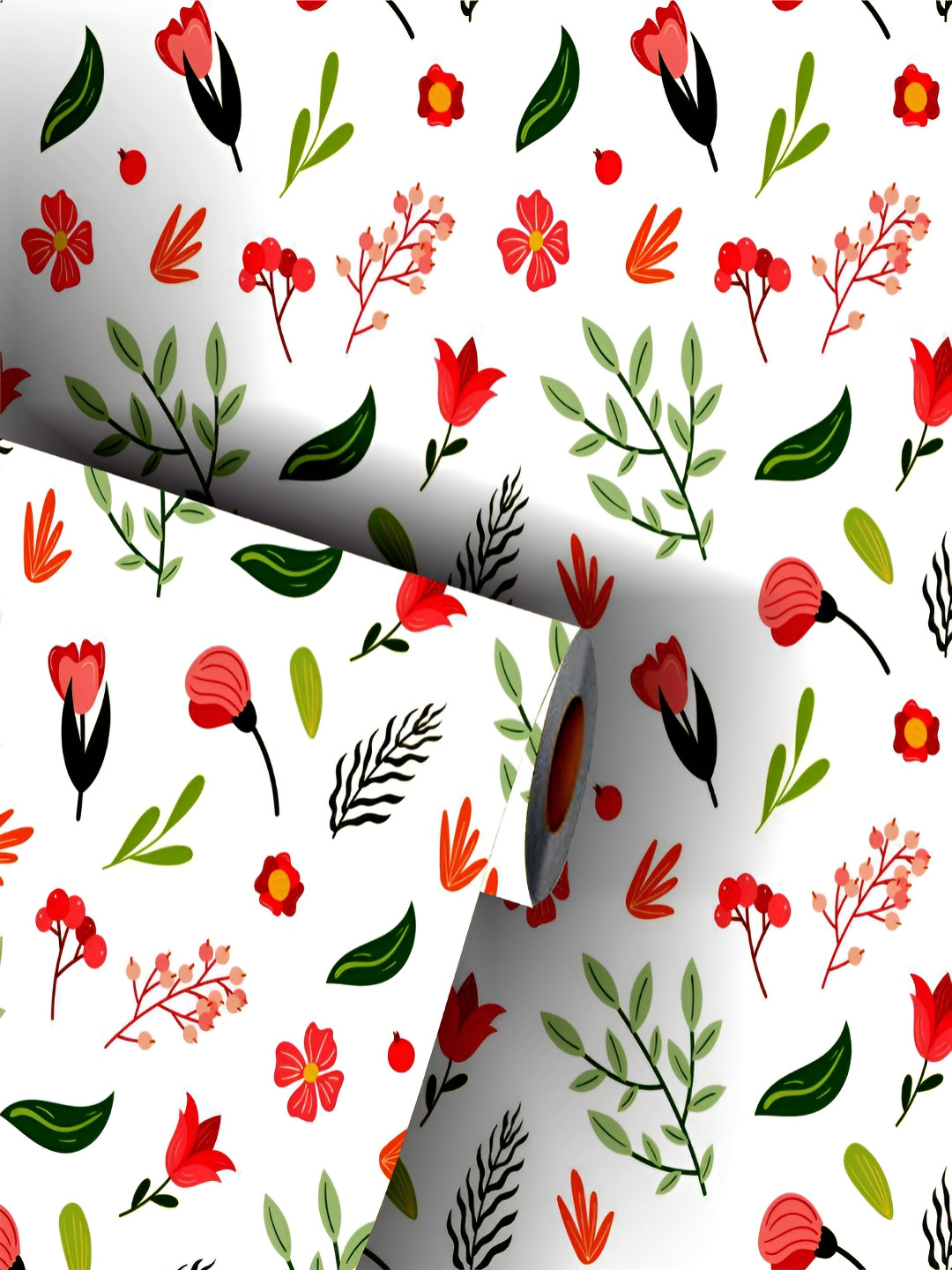 WE KREATE Plastic Floral Matte Sticking Hall Wallpaper