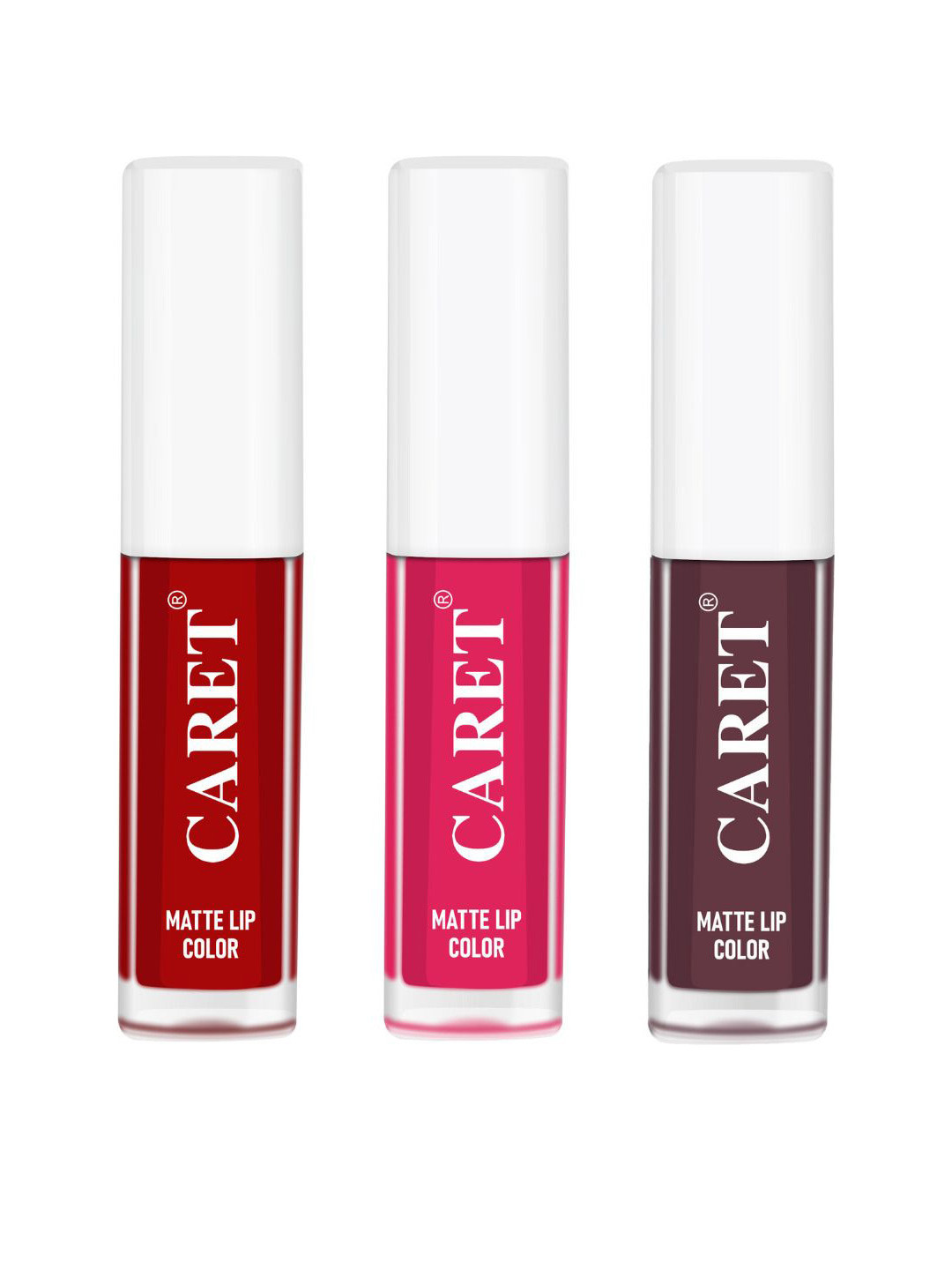 CARET ORGANIC Set Of 3 Super-Pigmented Liquid Matte Lipsticks - 6 ml - 3 - 4 - 7