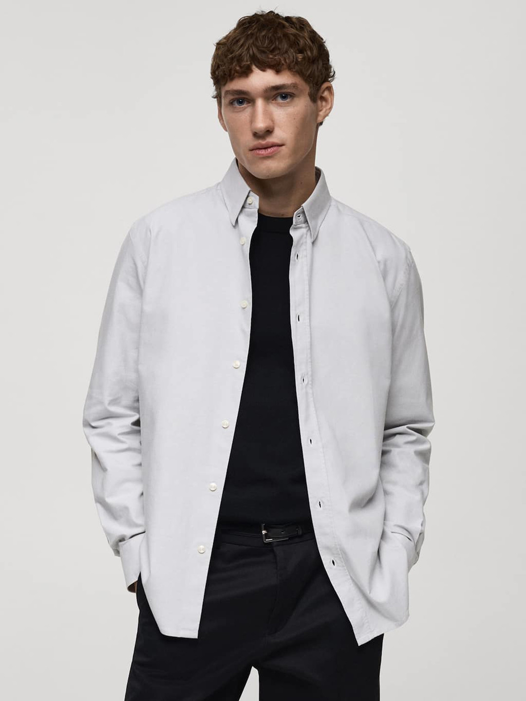 MANGO MAN Oxford Cotton Opaque Casual Shirt