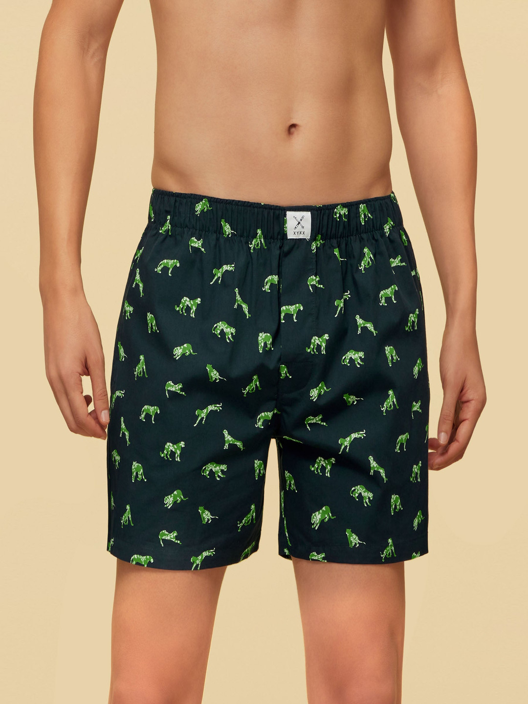 XYXX Men Savanna Cotton Boxers Wildcat  XYBOX46-Green