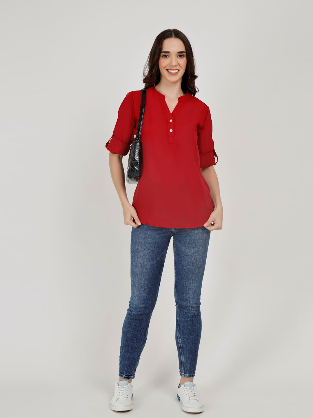 Blue Ronin Women Regular Fit Spread Collar Solid Cotton Casual Shirt