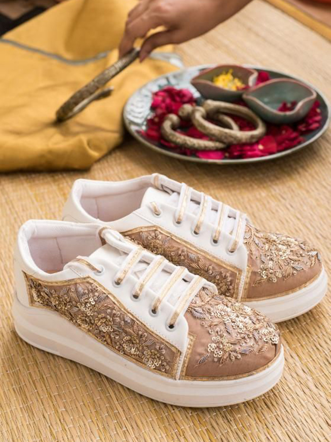 The Saree Sneakers Women Textured Sneakers