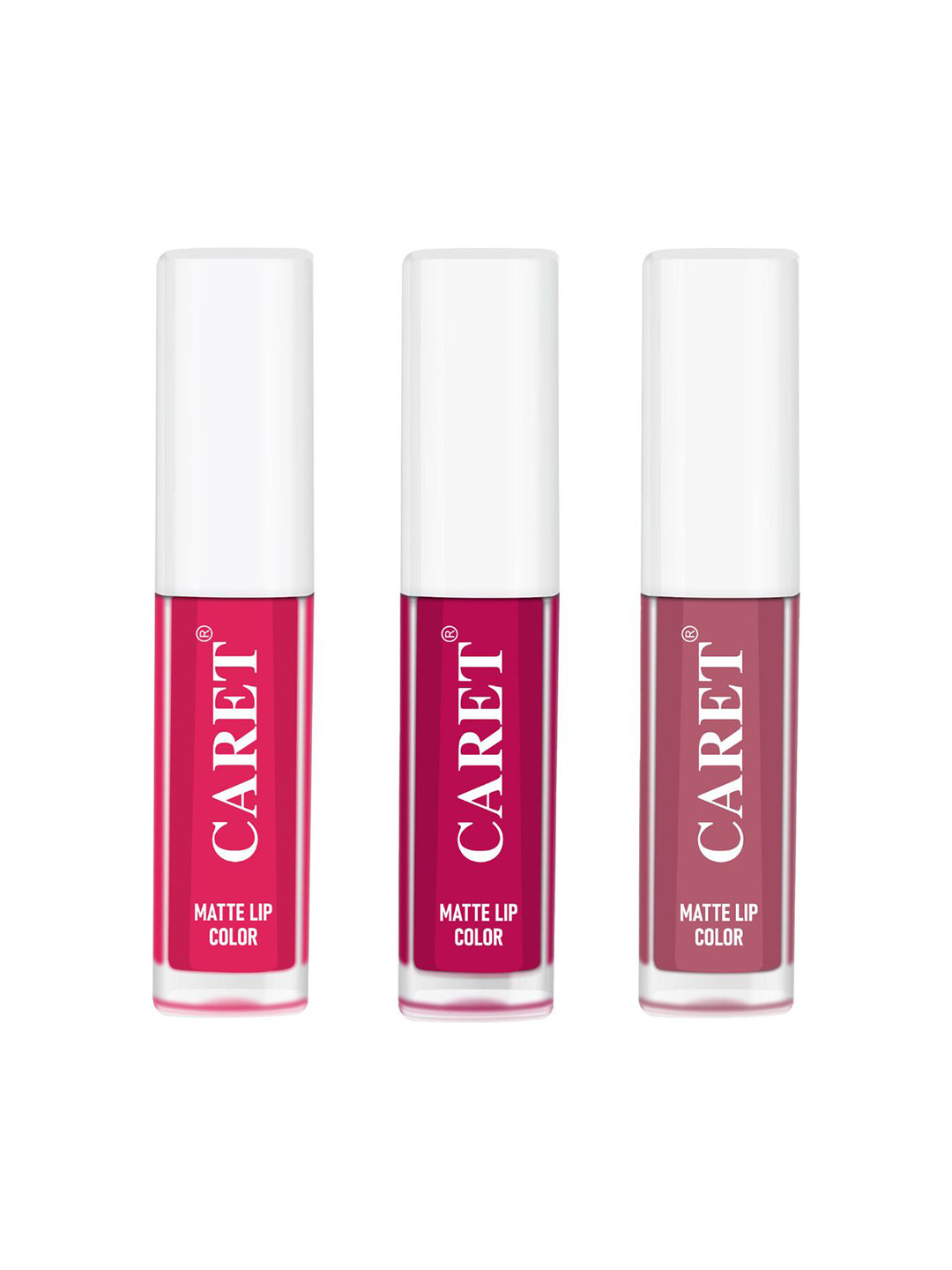 CARET ORGANIC Set Of 3 Super-Pigmented Liquid Matte Lipsticks - 6 ml - 4 - 5 - 2