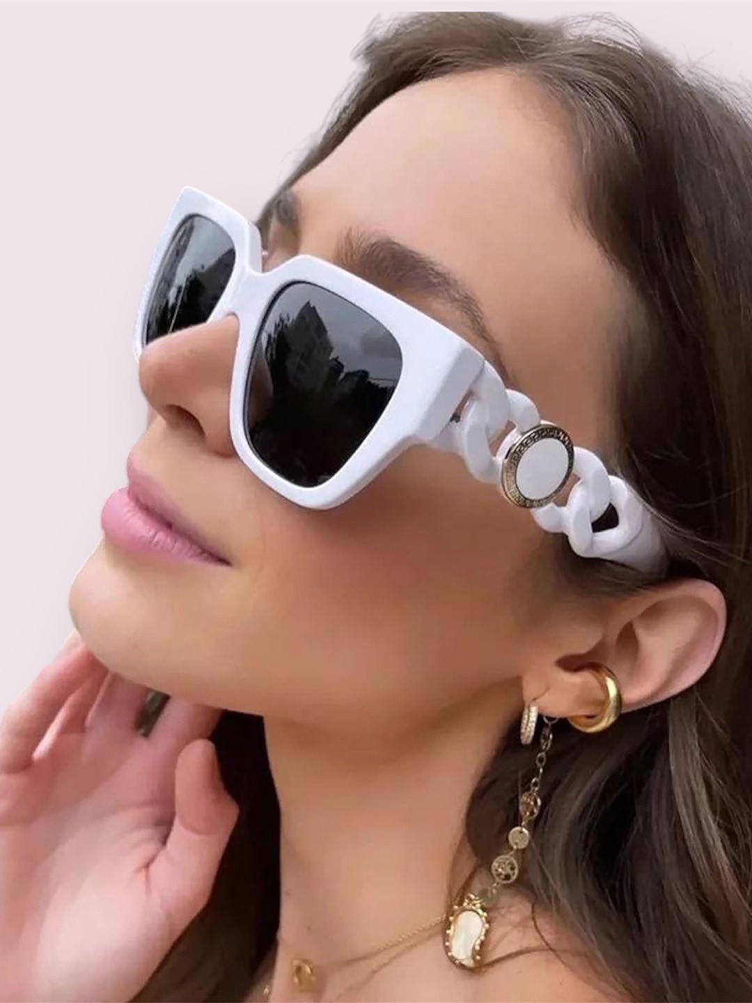 PURPLE WINGS Women Rectangle Sunglasses with UV Protected Lens PWSG014WFS