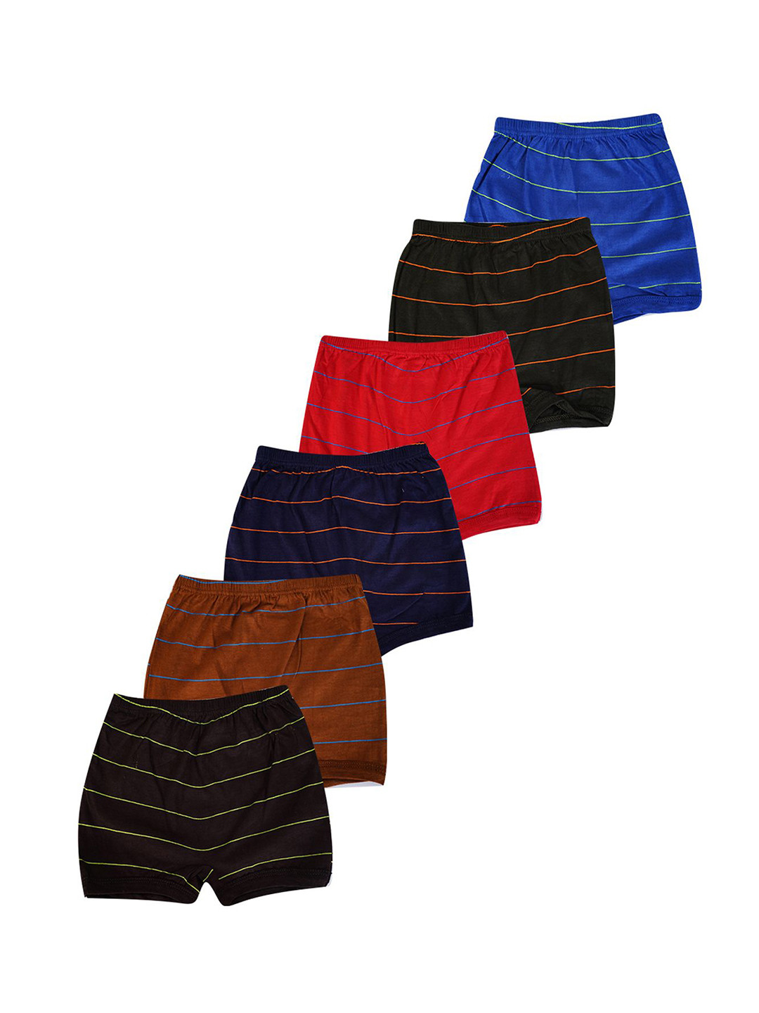 YELLOWDELIGHT Boys  Pack Of 6 Cotton Striped Briefs YD 719 Naya stp (b) dr 0-6m-6p