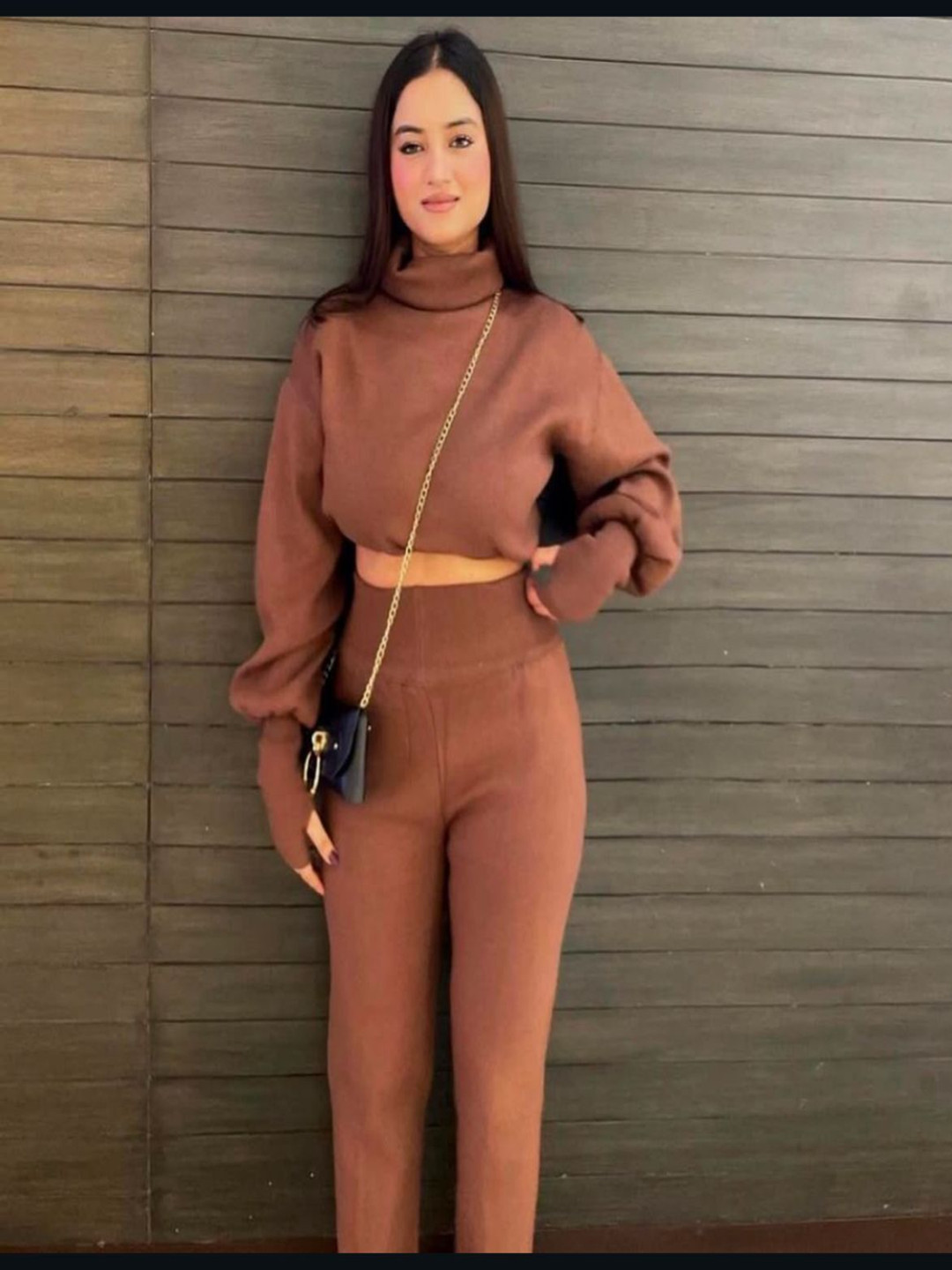 MADE FOR HER LABEL Turtle Neck Sweatshirt With Trousers