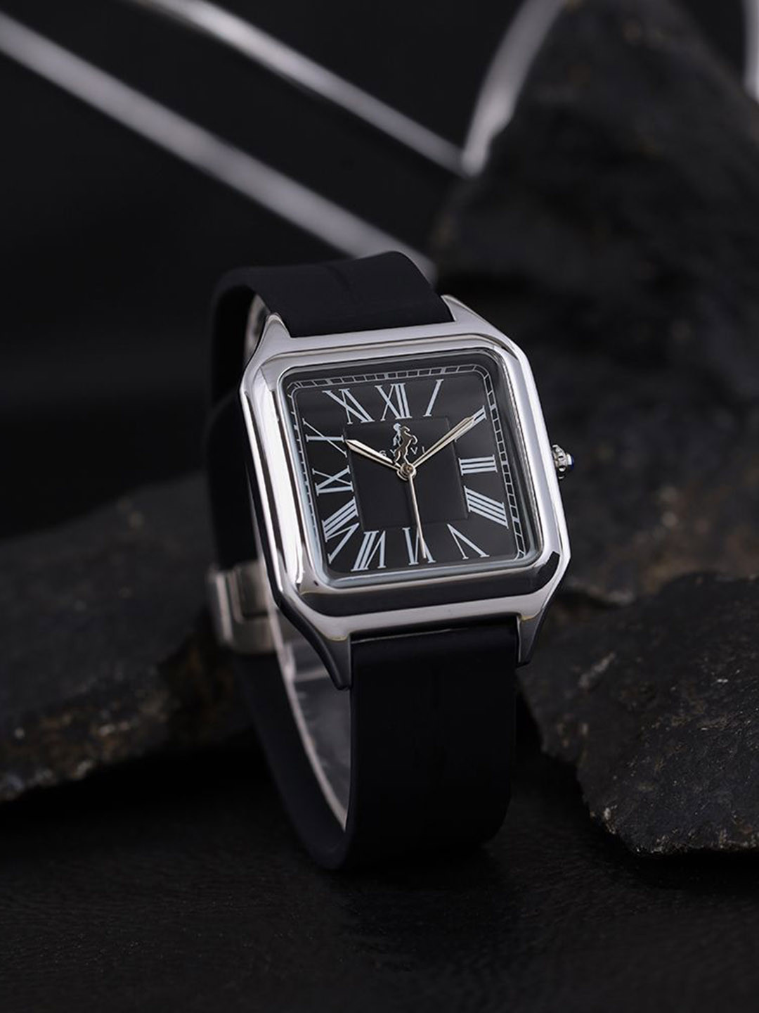 Sylvi Men Patterned Dial & Straps Analogue Watch opus-blk-silver-blk