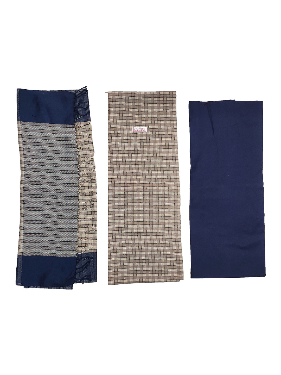 Vrinde Unstitched Checkered Woolen Dress Material