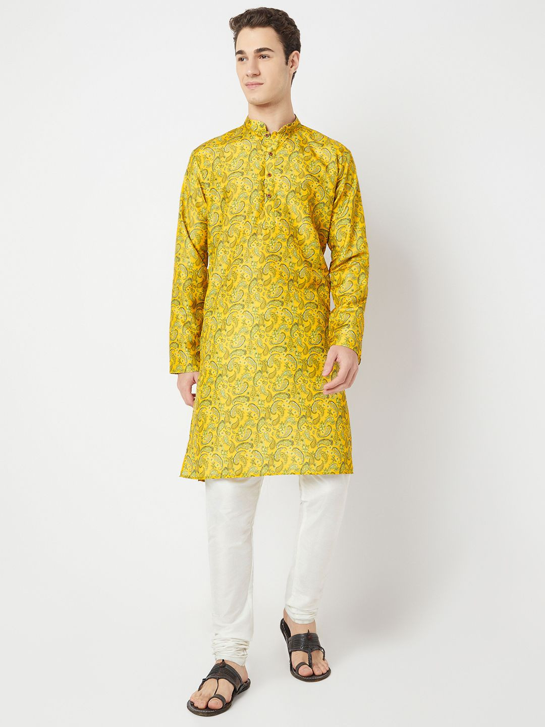 BELLAZO Paislay Printed Mandarin Collar Straight Kurta