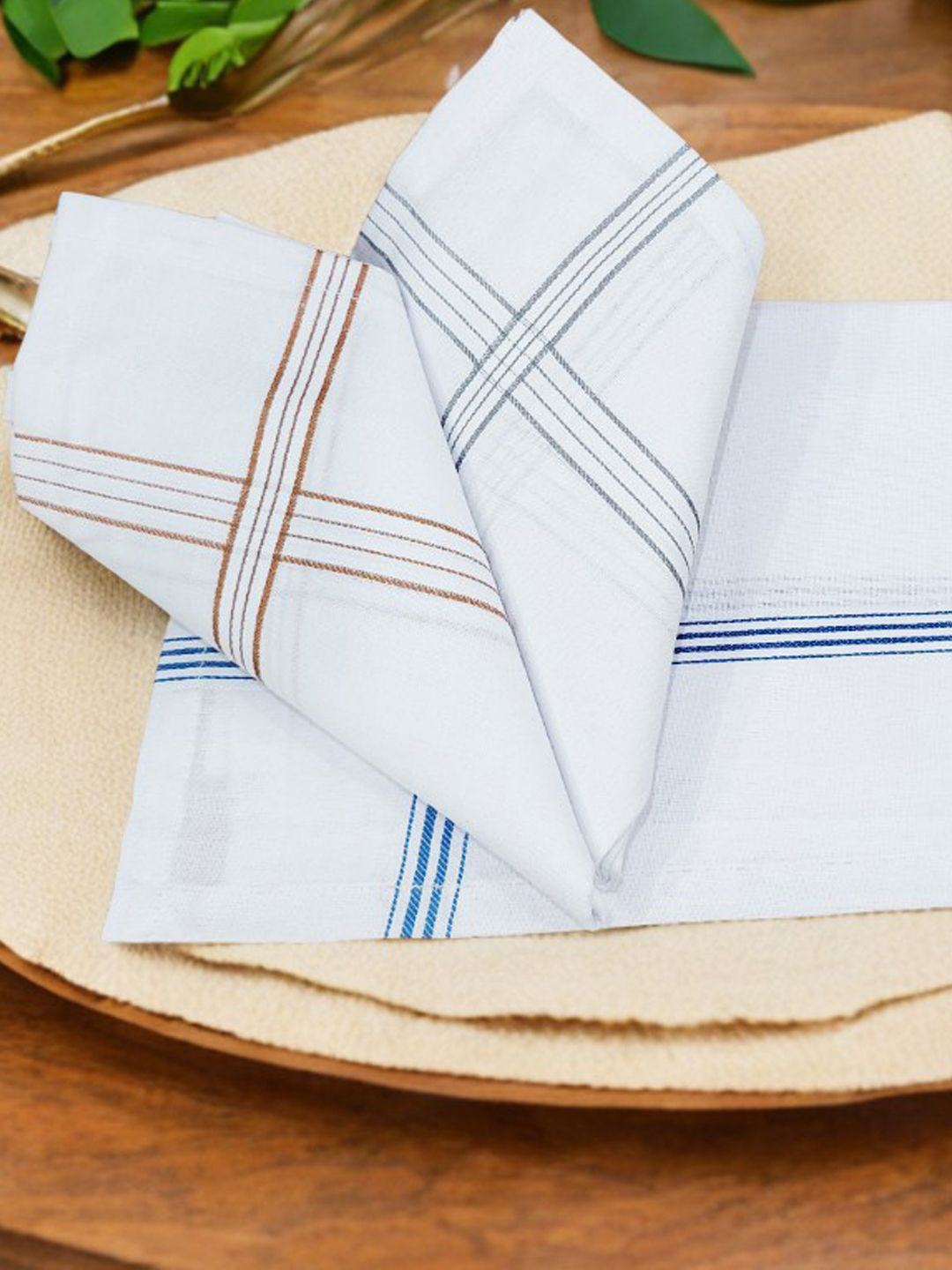FIMS Pack Of 12 Men Premium Pure Cotton Handkerchief