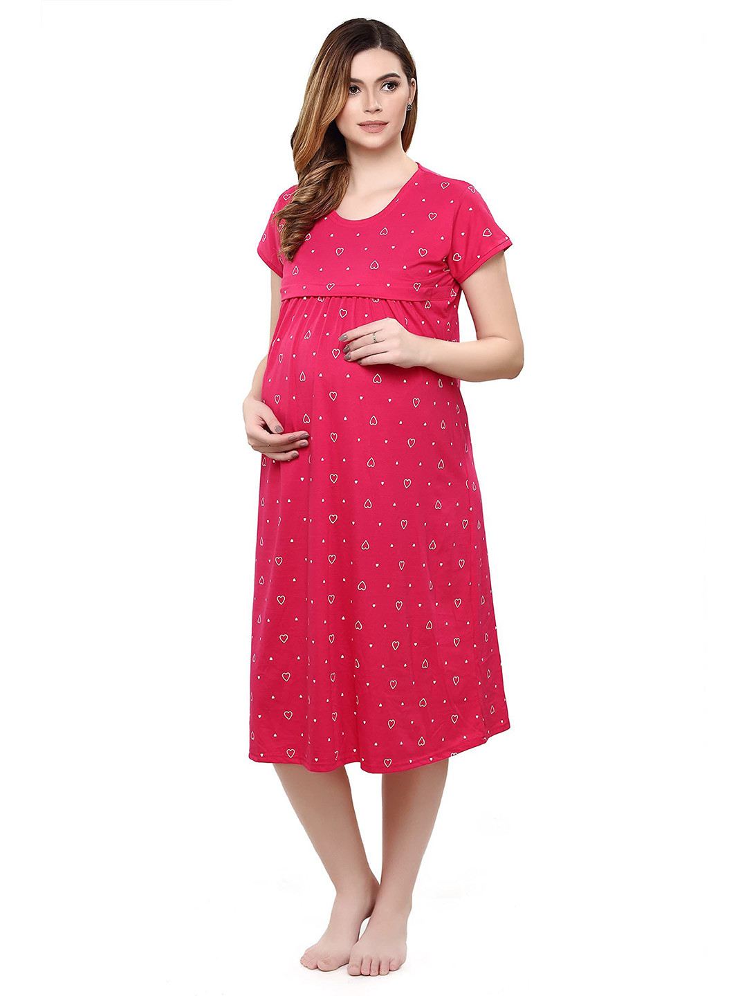 TIGYWIGY Women Cotton Maternity Nightdress