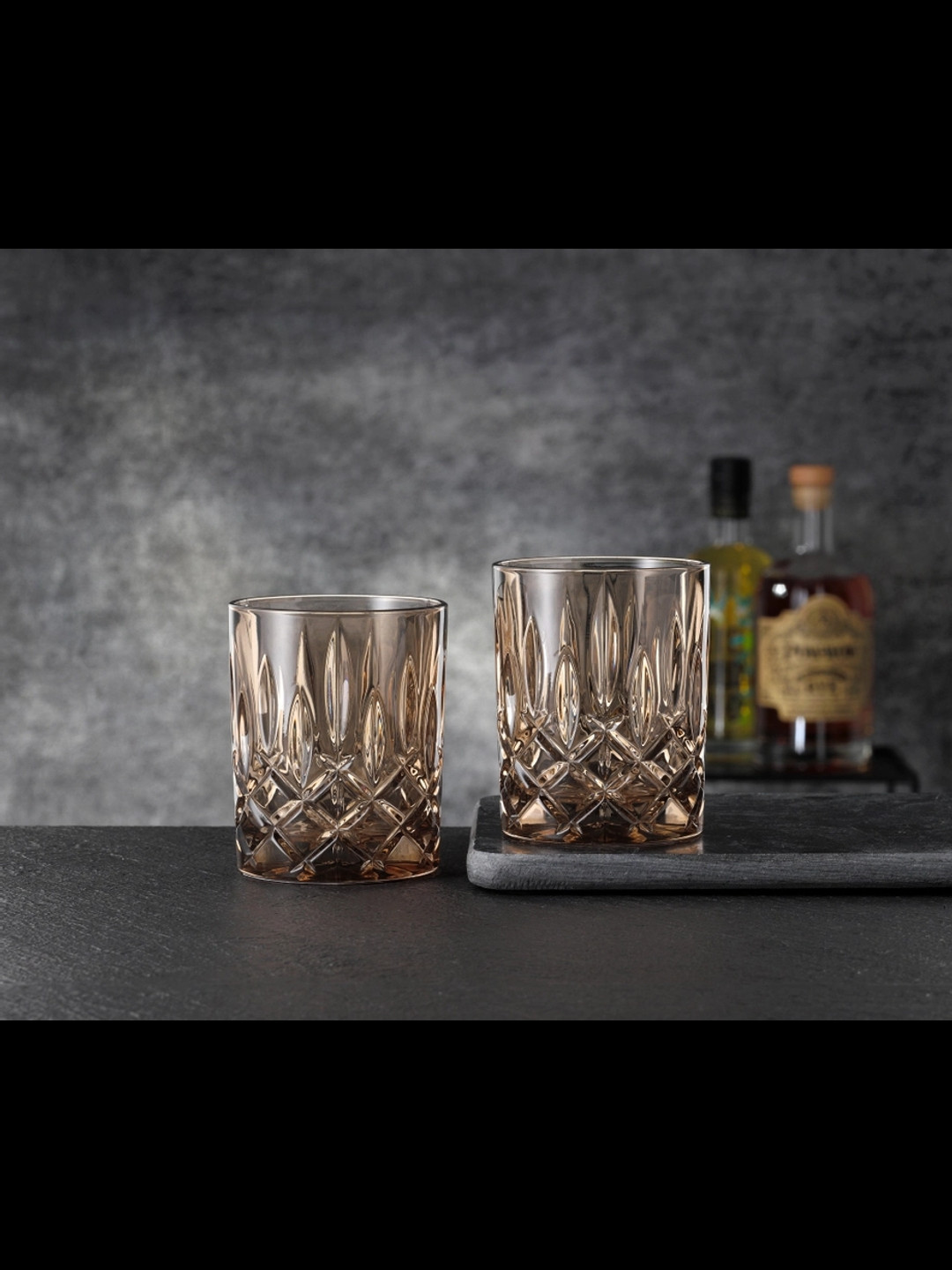 Nachtmann Noblesse Champagne & Transparent 2 Pieces Textured Whisky Glasses