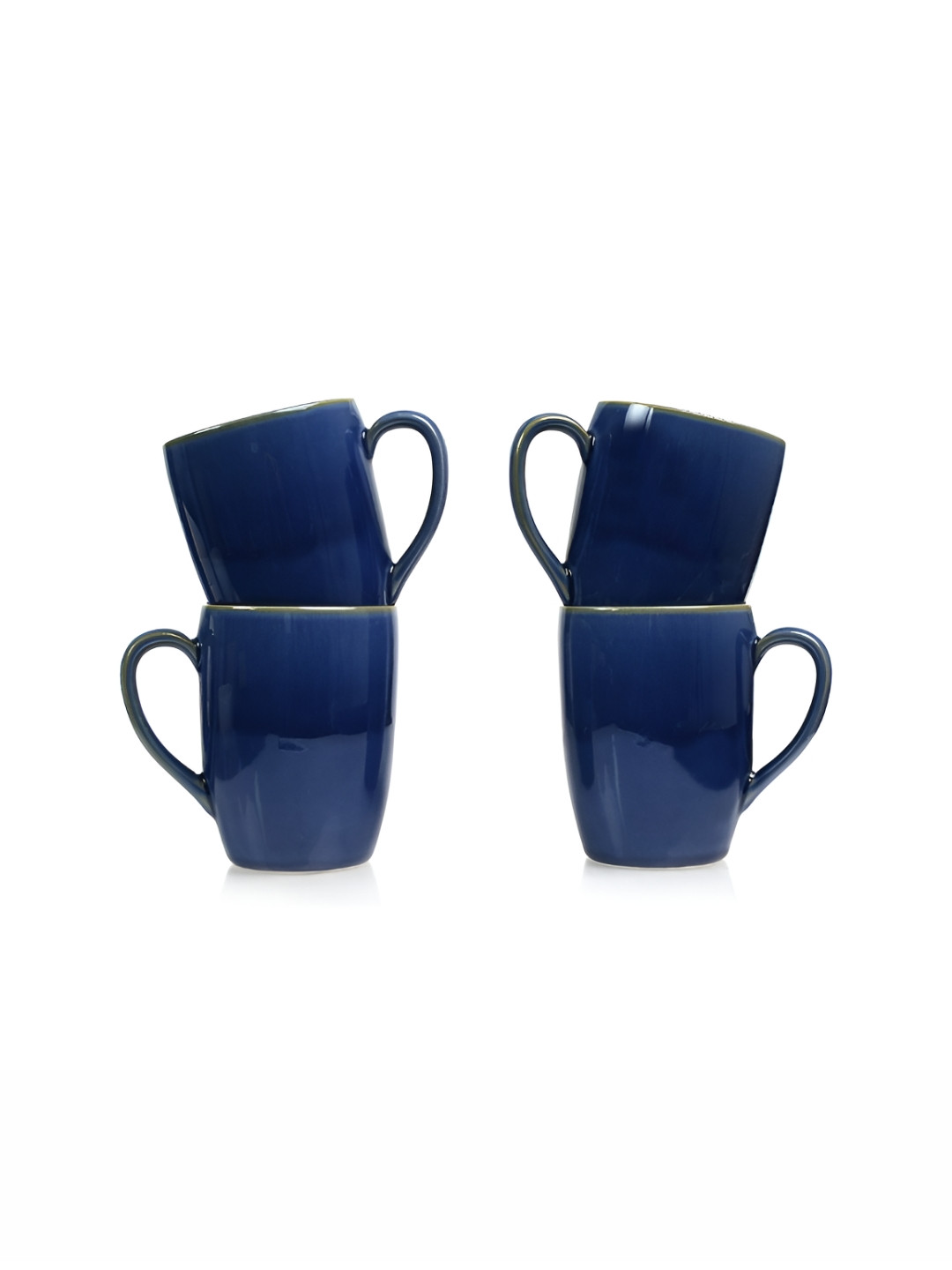 Mesa Love Is Being Stupid Togather Blue Stoneware Microwave Safe 6 Piece Mugs-230ml