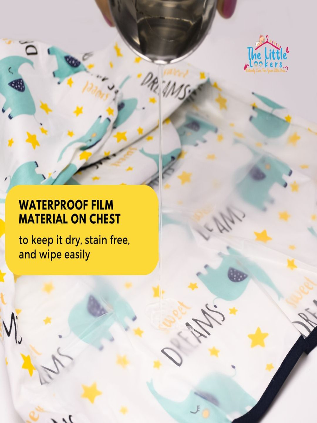 The Little Lookers Kids Pack of 2 Long Sleeved Bibs with Pocket