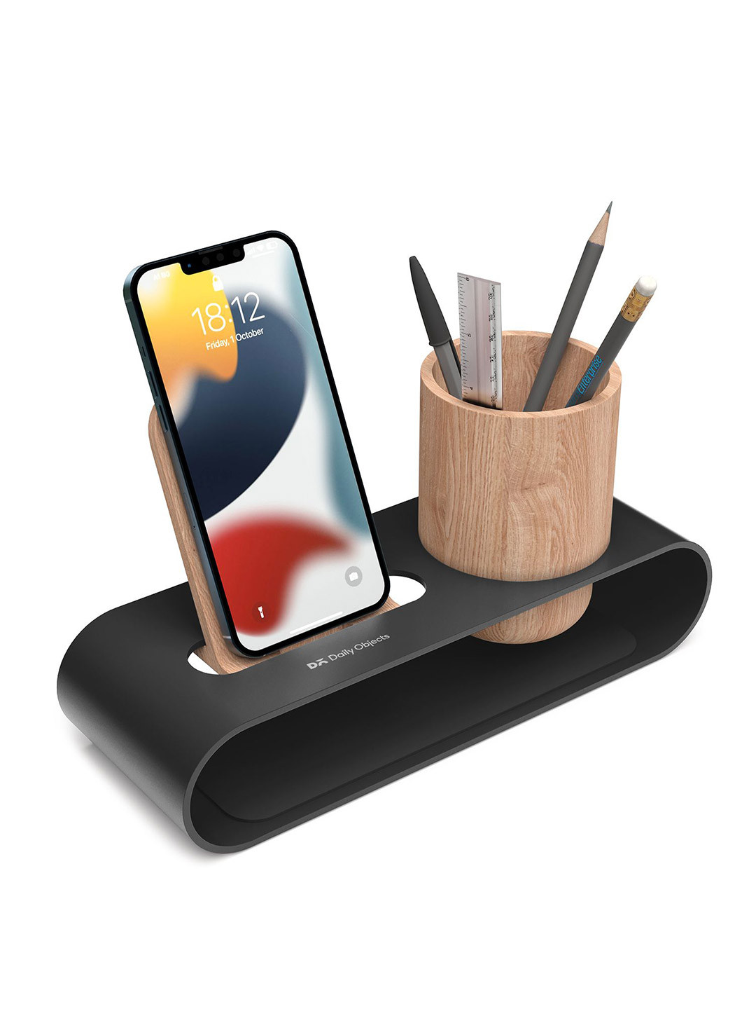 DailyObjects Cirque Black & Beige Phone & Pen Stand Organisers