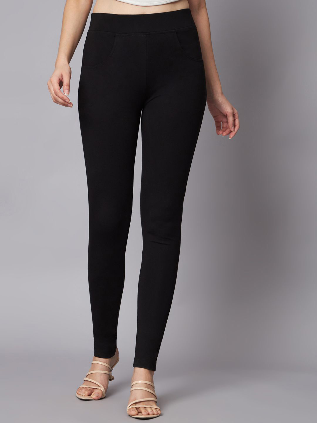 REBERRY Women Solid Regular-fit Jeggings