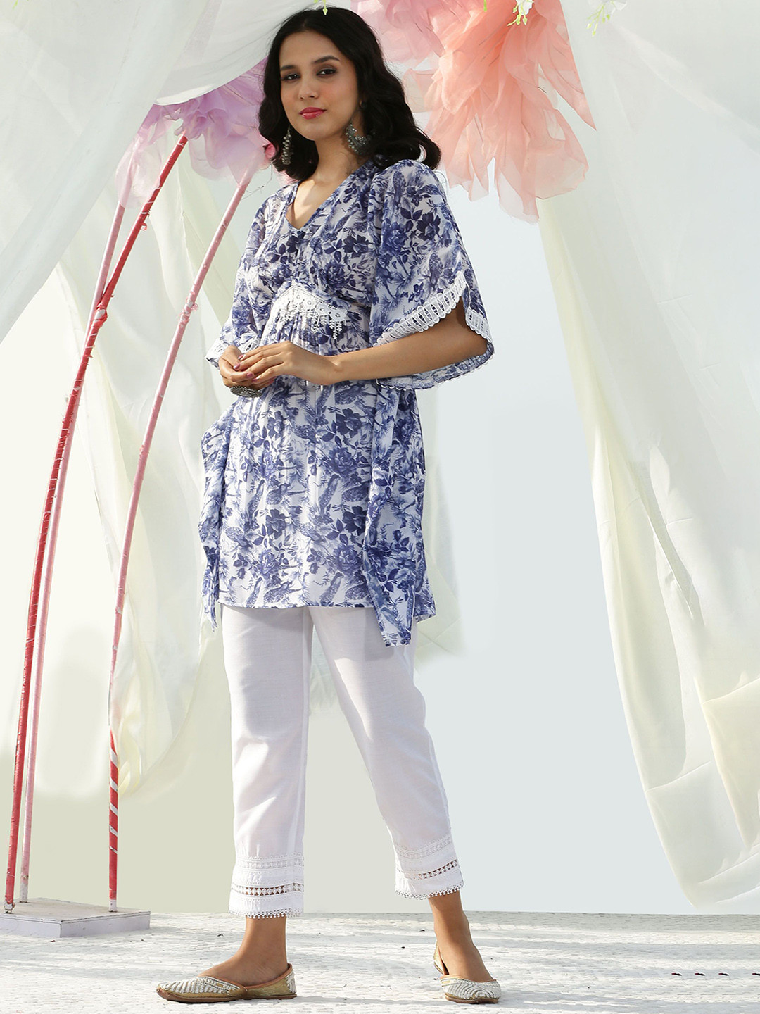 SEW Floral Printed Kaftan Top