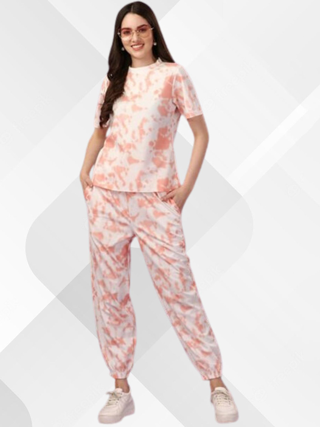 NEYSA Tie & Dye Printed Round Neck T-Shirt And Joggers